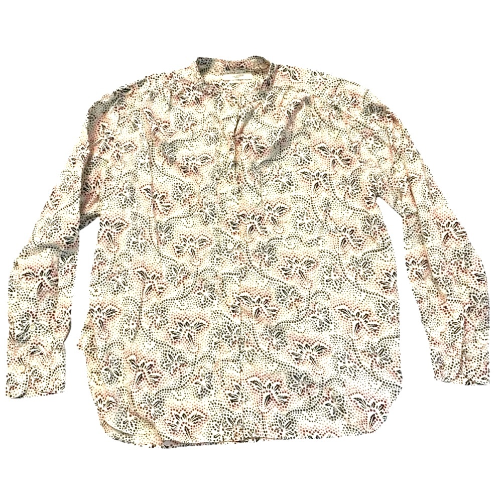 ISABEL MARANT ETOILE print cotton blouse with Mandarin collar EUC size 36 French